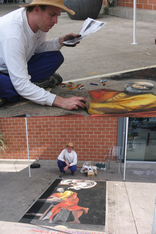 Chalk art after Caravaggio