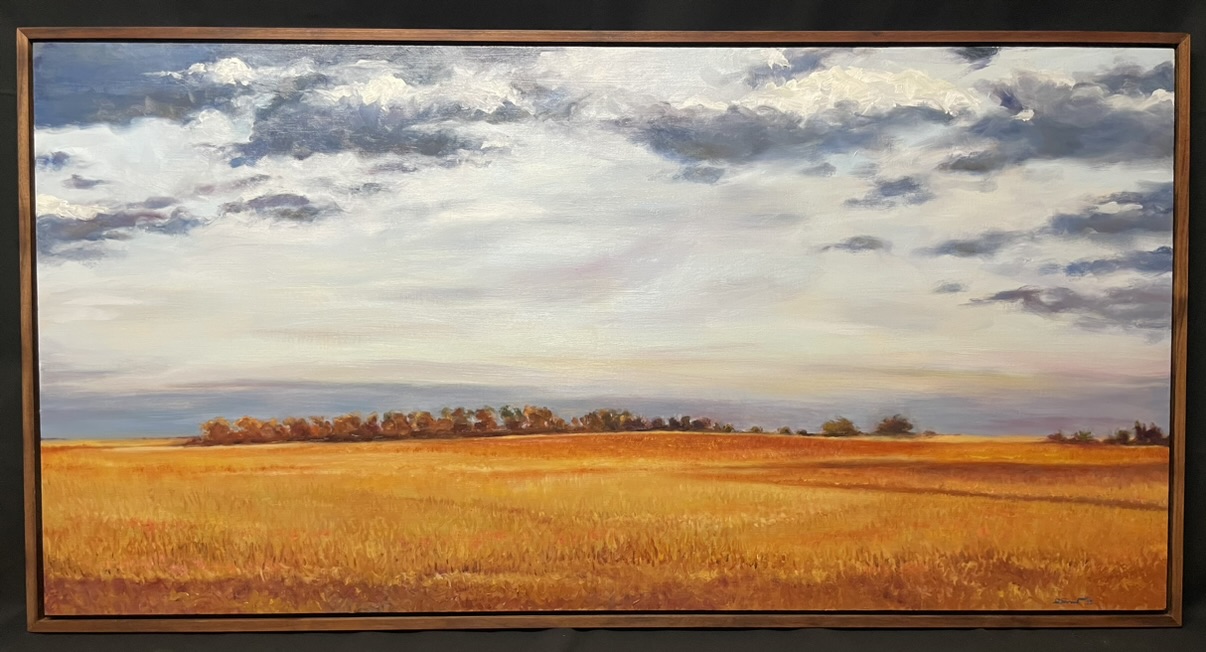 Kansas facing East November oil painting